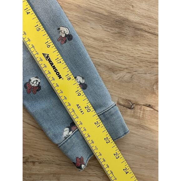 Disney Parks Jacket Womens XS Blue Minnie Mouse All Over Print Jean Denim - Picture 7 of 9